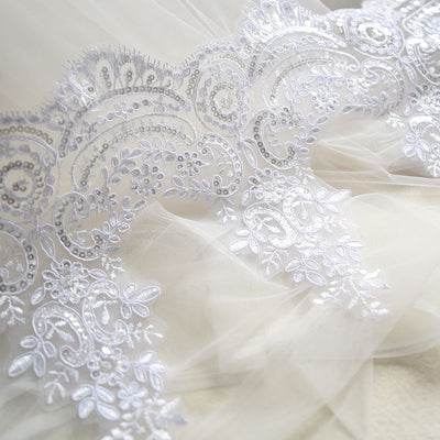 Accesorios de Encaje Secuencia Bordado para Boda con Efecto Pestañas - Image 49