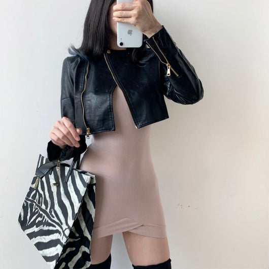 Chaqueta de Cuero PU para Motociclista Mujer - Estilo Europeo y Americano - Image 16