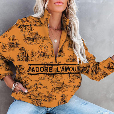Suéter Holgado con Cierre y Estampado - Manga Larga Casual - Image 17