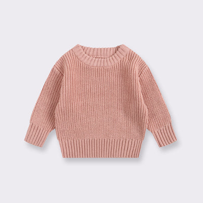 Suéter Básico de Cuello Redondo para Niñas - Colores Lisos - Image 15