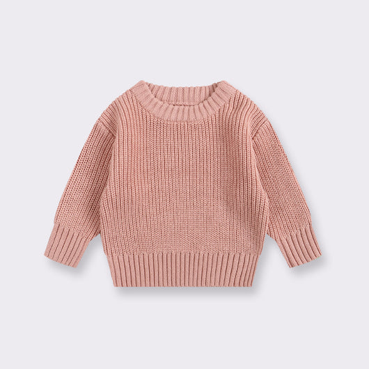 Suéter Básico de Cuello Redondo para Niñas - Colores Lisos - Image 15