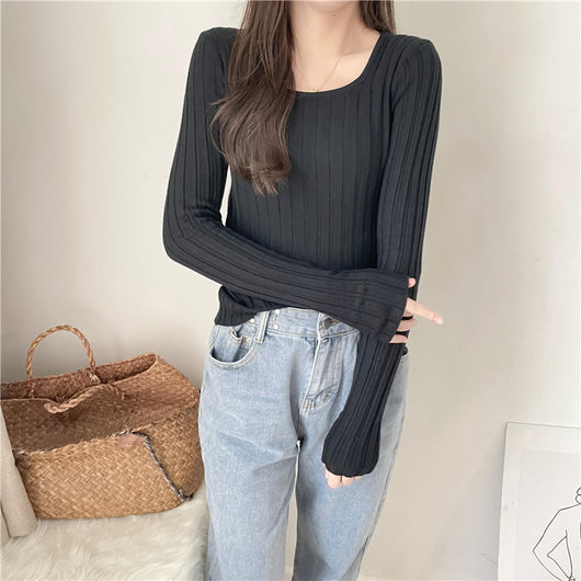 Suéter de Cuello Cuadrado para Otoño e Invierno - Image 6