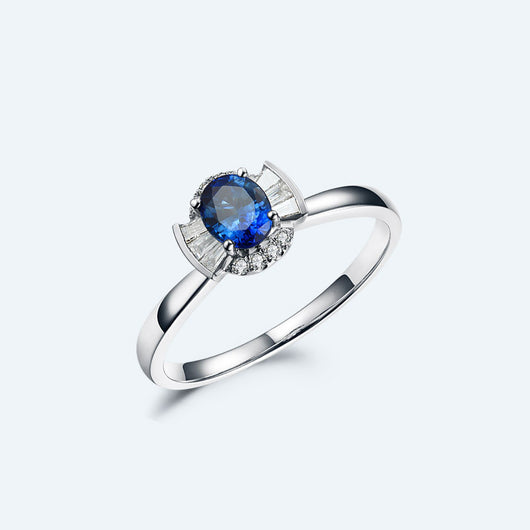 Anillo de Oro 18k con Zafiro Natural para Mujer - Image 5