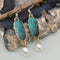Aretes Vintage de Perla Turquesa