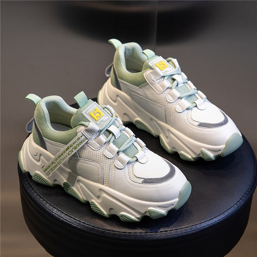 Zapatos Deportivos Casual Papá de Cuero Genuino con Suela Elevada - Image 9