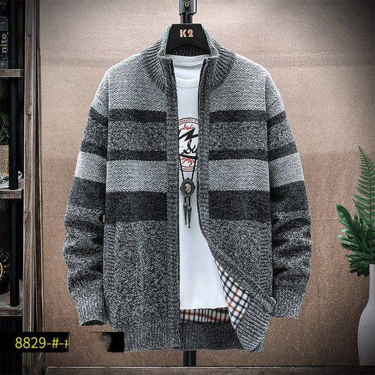 Suéter de Punto Cuello Alto a Rayas para Hombre Talla Grande - Image 2