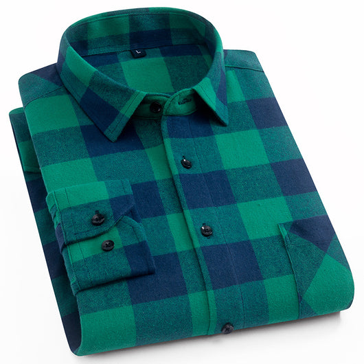 Camisa de Cuadros de Algodón Suave para Hombre - Diseño Moderno - Image 2