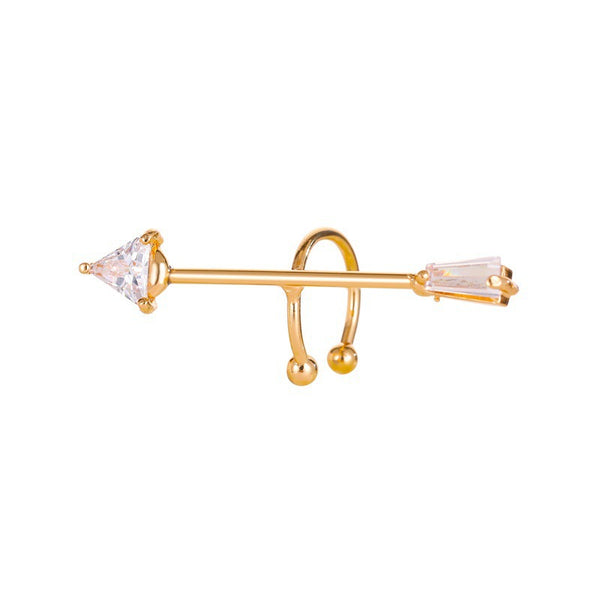 Aretes Clip Flecha de Circonia con Estilo Temperamental - Image 4