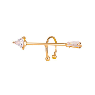 Aretes Clip Flecha de Circonia con Estilo Temperamental - Image 4