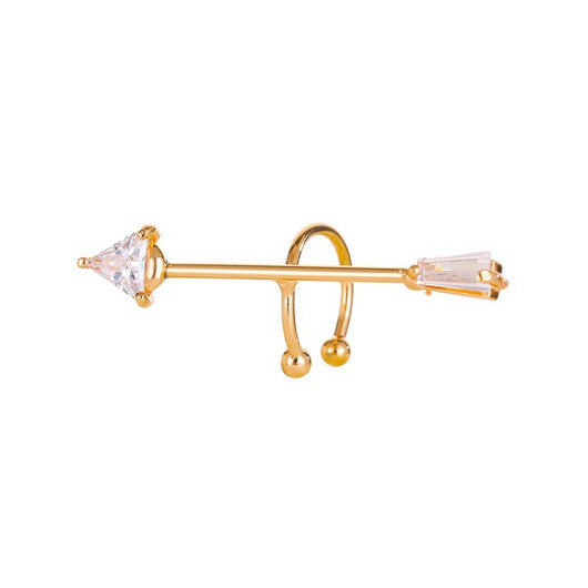 Aretes Clip Flecha de Circonia con Estilo Temperamental - Image 4