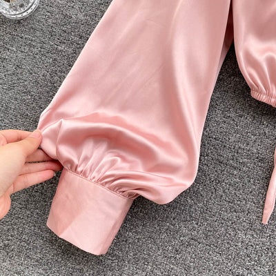 Top Crop Satinado Ajustado Estilo Cocción Ligera para Mujer - Image 27