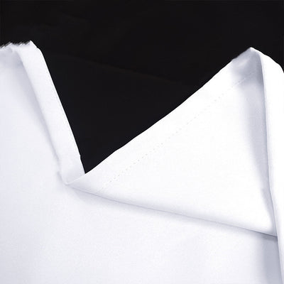 Close-up of a navy blue blackout curtain, showcasing the fabric texture and the black lining on the back. - Image 17