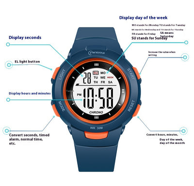 Reloj Electrónico Estudiantil con Correa Luminosa Impermeable y Hebilla de Moda - Image 20