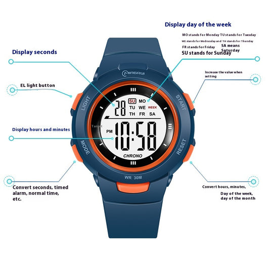 Reloj Electrónico Estudiantil con Correa Luminosa Impermeable y Hebilla de Moda - Image 20