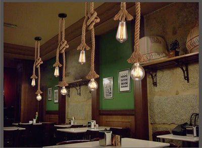 Lámpara Colgante de Cuerda de Cáñamo para Cafeterías y Bares - Image 6
