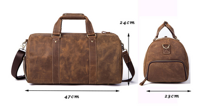 Bolsa de Viaje Vintage en Cuero Crazy Horse para Hombre - Image 7