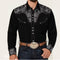 Camisa Casual Retro con Solapa Estampada para Hombre