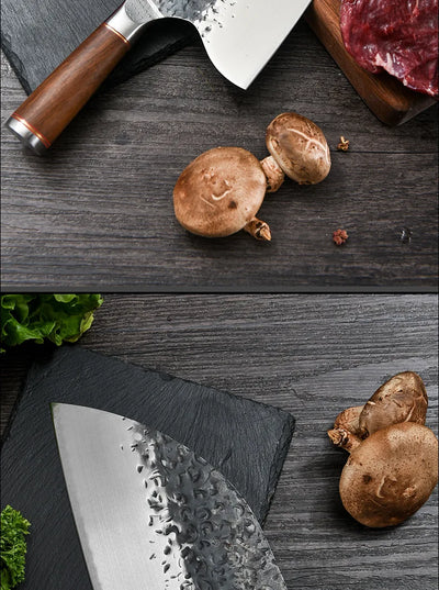 Cuchillo de Chef Forjado a Mano con Hoja Martillada de Acero - Image 17