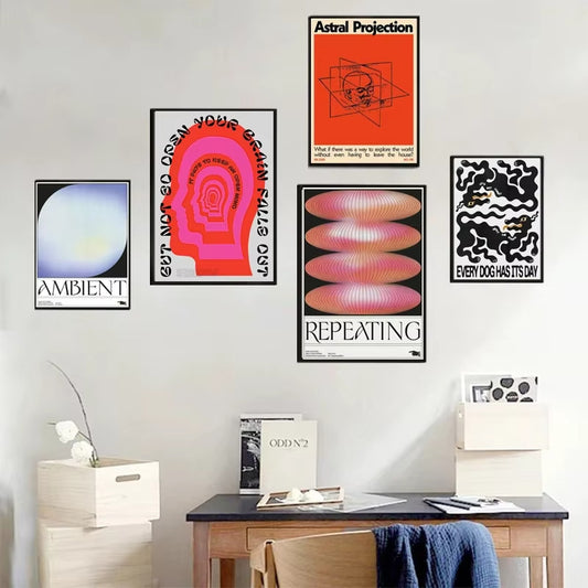 Póster Geométrico Abstracto Japonés Retro para Sala de Estar - Image 2