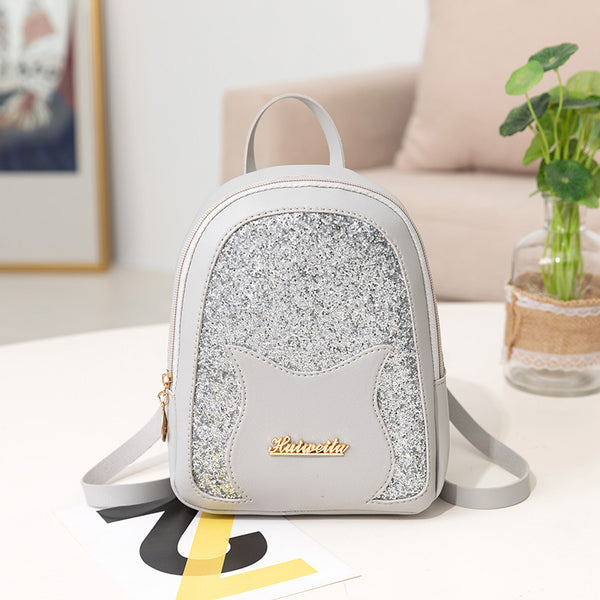 Mochila Mini Brillante para Mujer - Bolso Versátil con Lentejuelas y Monedero