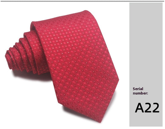 Corbata Jacquard Rayada 8CM para Hombre - Rojo, Negro y Azul - Image 33