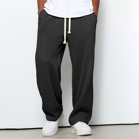 Pantalones Athleisure de Pierna Ancha y Tejido Waffle para Hombre - Image 35