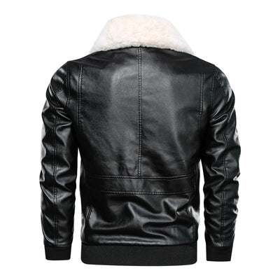 Chaqueta de Cuero PU Lavado para Motociclista - Diseño Clásico con Bolsillos Grandes - Image 7