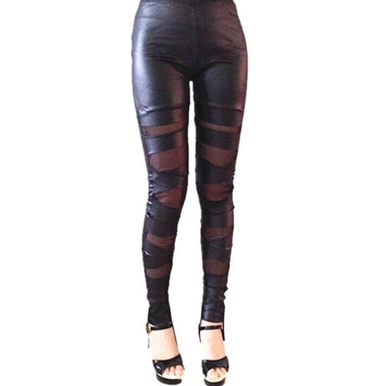 Leggings de Cuero Sintético con Detalle Cruzado - Image 2