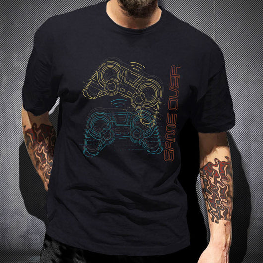 Playera Gamer con Estampado de Letras Creativas - Cuello Redondo Unisex - Image 21