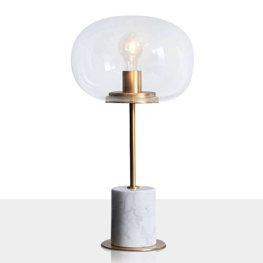 Lámpara de Mesa Minimalista Nórdica con Esfera de Cristal y Mármol - Image 8