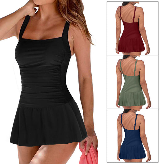 Traje de Baño Enterizo Talla Grande con Tirantes Ajustables en Nylon - Image 2