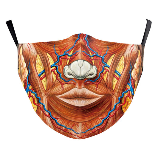 Black milk silk dustproof mask with a white smiley face design, featuring 'X' eyes and a curved smile, for Halloween. - Image 6