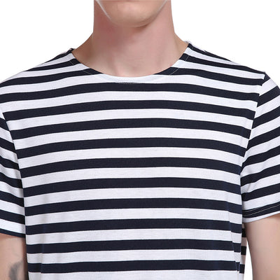 Camiseta Hombre Rayas Manga Corta Cuello Redondo Estilo Urbano - Image 16