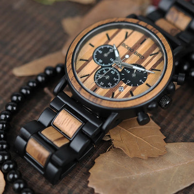 Reloj de Madera Multifunción con Tres Esferas de Cuarzo - Image 10