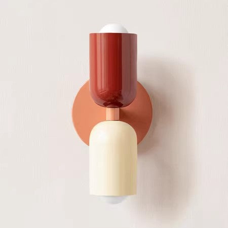Lámpara de Pared Doble Estilo Vintage Crema para Dormitorio y Habitación Infantil