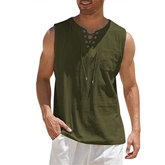 Camiseta Casual para Hombre con Cuello y Corbata - Manga Corta - Image 32
