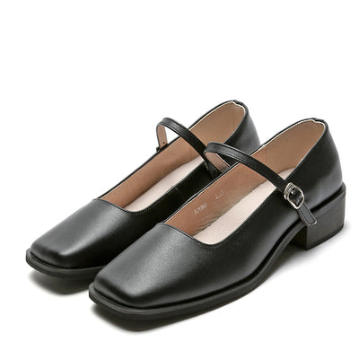 Zapatos Mary Jane de Cuero Vintage con Punta Cuadrada para Mujer - Image 7