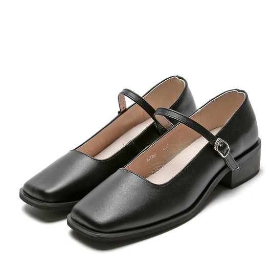 Zapatos Mary Jane de Cuero Vintage con Punta Cuadrada para Mujer - Image 7