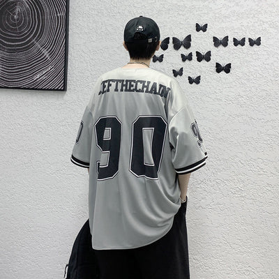 Cardigan Hip Hop Estilo Béisbol de Manga Corta para Hombre - Image 4