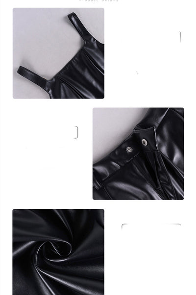 Conjunto de Dos Piezas: Chaleco Crop y Pantalón de Cuero - Image 11