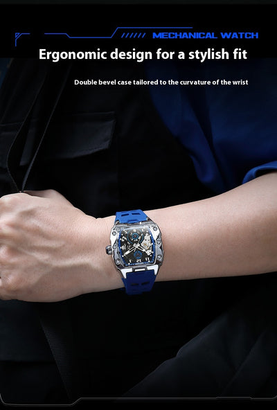 Reloj Deportivo Mecánico Resistente al Agua Diseño Cilíndrico para Hombre - Image 9