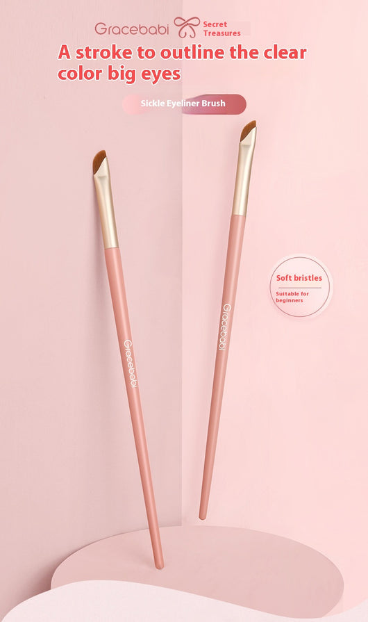 Pincel Delineador Curvado con Cerdas Suaves - Maquillaje de Ojos y Rubor - Image 15