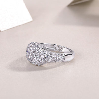 Anillo de Plata Esterlina S925 con Moissanita para Hombre - Estilo Hip Hop - Image 4
