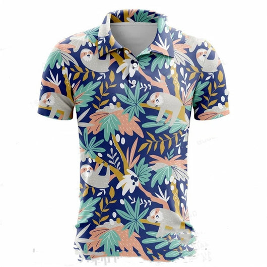 Polo de Golf Estampado Manga Corta para Hombre - Comodidad de Verano - Image 13