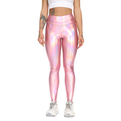 Pantalones de Yoga Levantacaderas de Cintura Alta en Cuero Elástico - Image 15