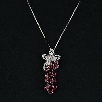 Aretes de Circón Flor Pequeña con Borla de Gota - Hipoalergénicos Estilo Coreano - Image 8