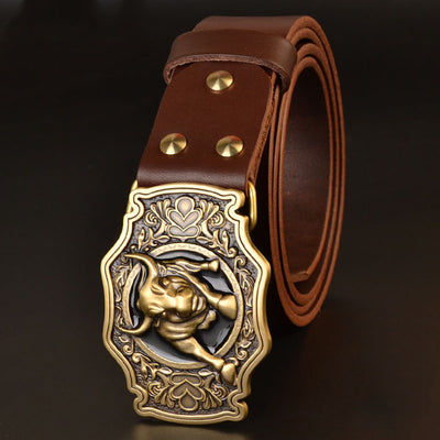 Cinturón de Cuero Genuino con Hebilla de Cobre - Diseño Clásico y Resistente - Image 10