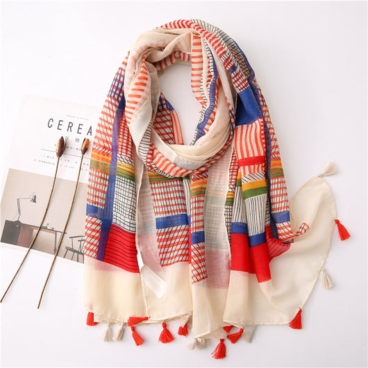 Pareo Protector Solar Rayas Vintage - Bufanda Mujer - Image 16