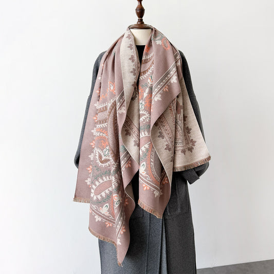 Poncho Reversible Geométrico Versátil - Dos Colores en Uno
