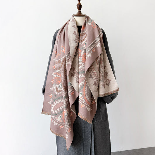 Poncho Reversible Geométrico Versátil - Dos Colores en Uno